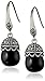 Amazon Collection Sterling Silver Genuine Black Onyx and Marcasite Drop Earrings