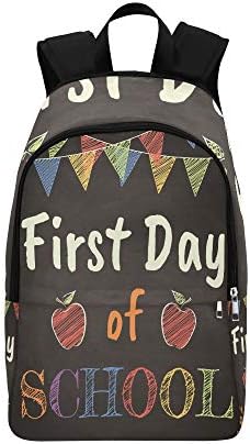 First Day of School Chalk Text On Blackboard Casual Daypack Travel Bag College School Backpack for Mens and Women