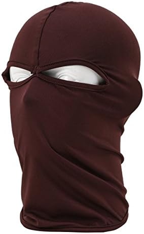 Brown Ski Mask Winter Warm Snowboard Face Mask Bandana Neck Cover 2 Holes