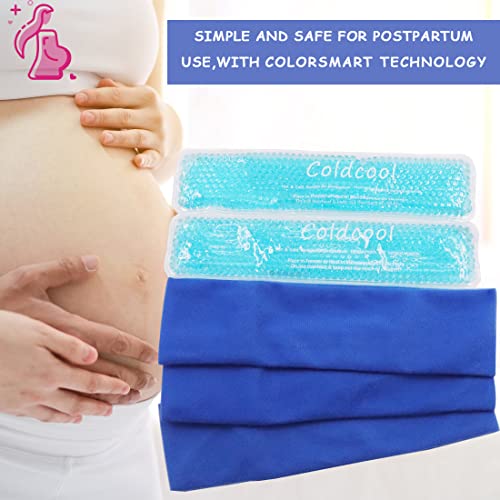 Postpartum ice Packs, Reusable Perineal Cooling Pack, Pad Postpartum and Hemorrhoid Pain Relief, Hot & Cold Packs for Women After Pregnancy and Delivery (Blue-1)