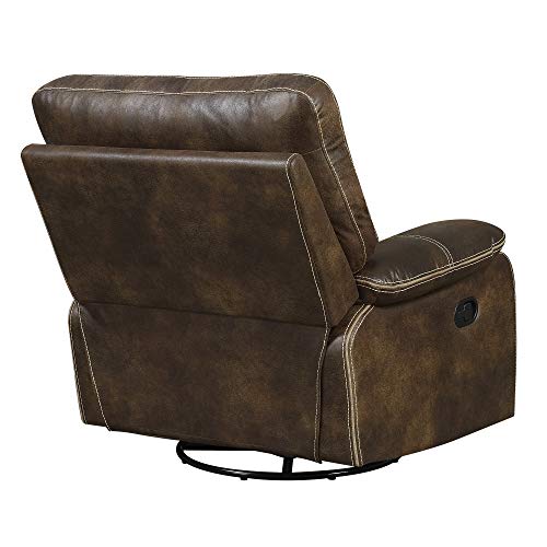 Bassfield Swivel Reclining Glider in Brown with Swivel, Glide, And Recline Motion, by Artum Hill