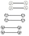 Jstyle 3 Pairs 14G 316L Stainless Steel Nipple Rings Piercing Body Jewelry Barbell CZ Tongue Rings