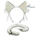 A&S Creavention Cat Ear Cosplay Headband and Accessories - White Ear Tail Set