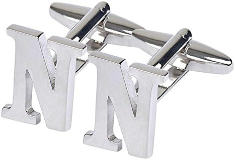 GGemony Cufflinks for Men Classic Engraved Initial Cufflinks Alphabet Letter Cufflinks Formal Wedding Business Gift Box A-Z