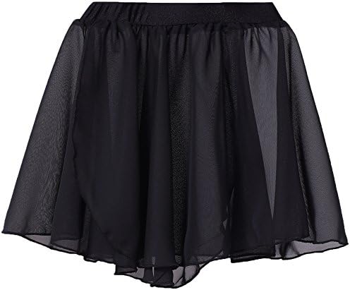 Girls' Dance Basic Classics Chiffon Collection Wrap Skirt From Fitdance ( 130, Black )