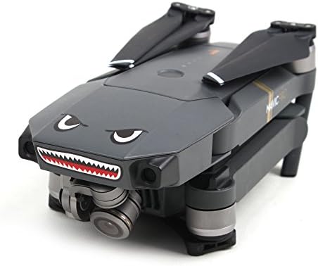 Shaluoman 2 Sets Of Cool Shark PVC 3M Glue Camera Drone Decals Skin Sticker for Mavic Pro