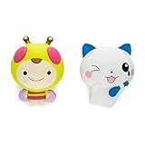 Super Slow Rising Cute JUMBO Squishies pack VERY RARE Kawaii Squishy Cat - 2 pc Honeybee Cream Scented and RANDOM Blue OR Green Cat Berry Scented, Stress Relief, Toy for Kids and Adults, Gift, Giant