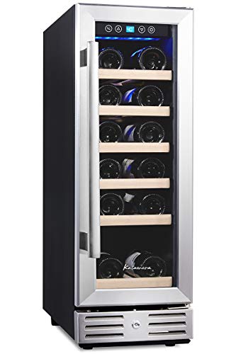 Kalamera-12-Wine-Cooler-18-Bottle-Built-in-or-Freestanding-with-Stainless-Steel-Double-Layer-Tempered-Glass-Door-and-Temperature-Memory-Function