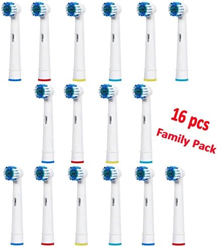 Replacement Brush Heads Oral B Toothbrush Cross Action Electric Toothbrush Refills Heads Soft Compatible With Braun Oral B - Family Pack - Pack of 16