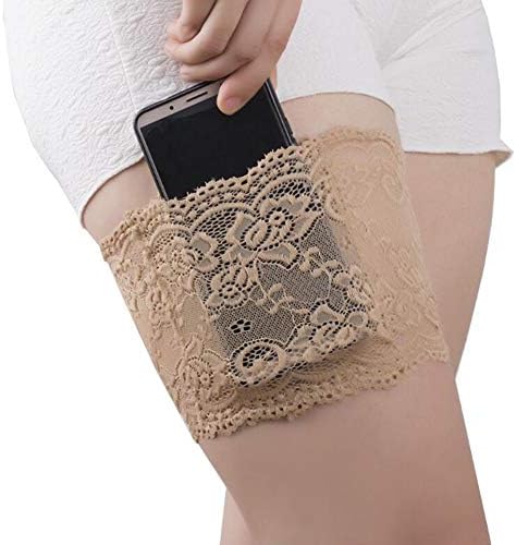 Elastic Anti-Chafing Thigh Band Slimming Sexy Lace Non-Slip Prevent Thigh Chafing with Security Pocket
