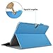Infiland Transformer Mini T102HA Case, Premium PU Leather Portfolio Stand Cover Case for 10.1 Transformer Mini T102HA-D4-GR 2 in 1 Touchscreen Laptop- Blue