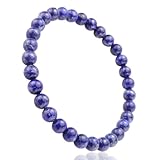 Natural Genuine Semi-Precious Gemstones Healing Power Crystal Elastic Stretch Beaded Bracelet, Unisex