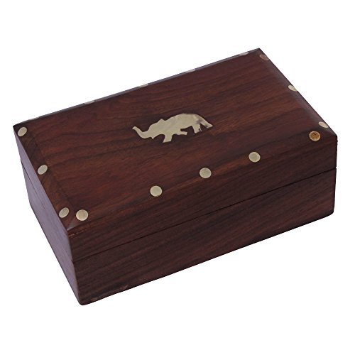 Craft Art India Wooden Decorative Handmade Jewellery/Jewelery/Storage Box {CAI-HD-0217/Size(Inch) : 2x5x3}