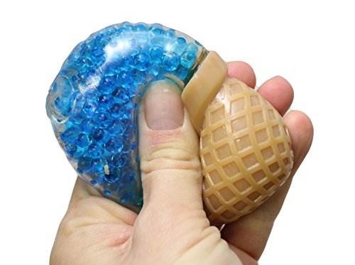 Ice Cream Cone Gel Squeeze Stress Ball - Sensory, Fidget Toy- Calming for Students, Adults and Children Office Toy (Blue)