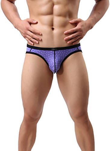 DomiGe Mens Low Rise Sexy Brief Bikini Underwear,Lilac(5139)