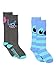 Lilo & Stitch 2 pack Knee High Socks (Shoe: 4-10 (Sock: 9-11), Stitch Blue/Grey)