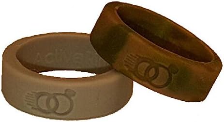 Active Rings - Replacement Wedding Rings for your active lifestyle. Never lose or damage your real wedding ring. Wear an Active Ring! (stone gray and green camo, 10)