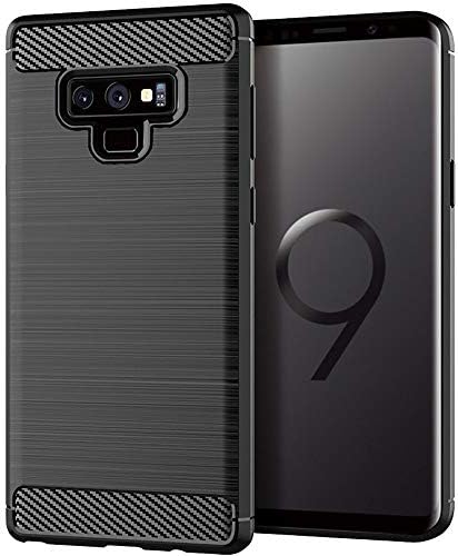 Moment Dextrad for Note 9 Case,Anti-Fingerprint Protective Bumper Soft TPU Cover with Shock-Absorption and Carbon Fiber Design for Samsung Galaxy Note 9 + Stylus (Black)