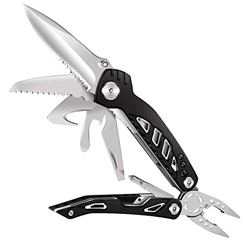 Multitool Knife Newild 10-in-1 Pocket Pliers 2.8 inches Blade Hunting Knife Foldable in Durable German Stainless Steel for Outdoor Survival, Camping, Fishing, Hiking,Hunting