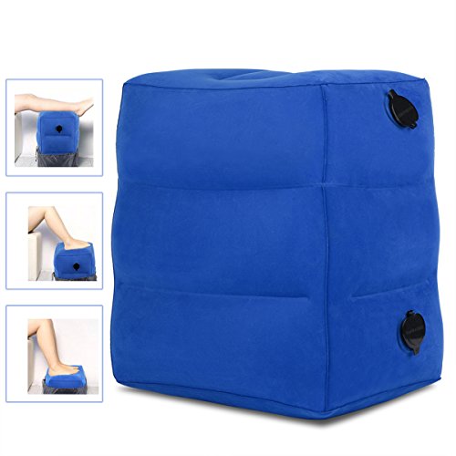 HAOBAIMEI Inflatable Travel Pillow Foot Rest for Plane, MultiFunction