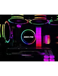 EZDIY-FAB 5-Pack 120mm Dual Frame RGB PWM Fans for PC Case,Addressable RGB Case Fan with Fan Hubs,5V ARGB 3-pin Motherboard Sync,ASUS Aura Sync