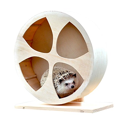 Ozzptuu Wooden Hamster Silent Exercise Running Wheels Small Animals Climbing House Pet Habitats Toys
