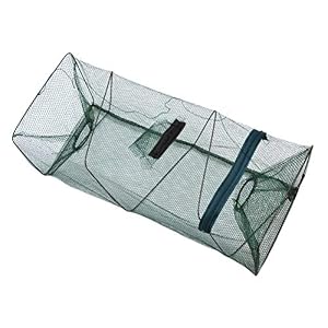 Samtity Fishing Filet De Pêche, Portable Plié Filet De Pêche Net Zipper Net Nasse à écrevisses Pliable Crevette Carpe…