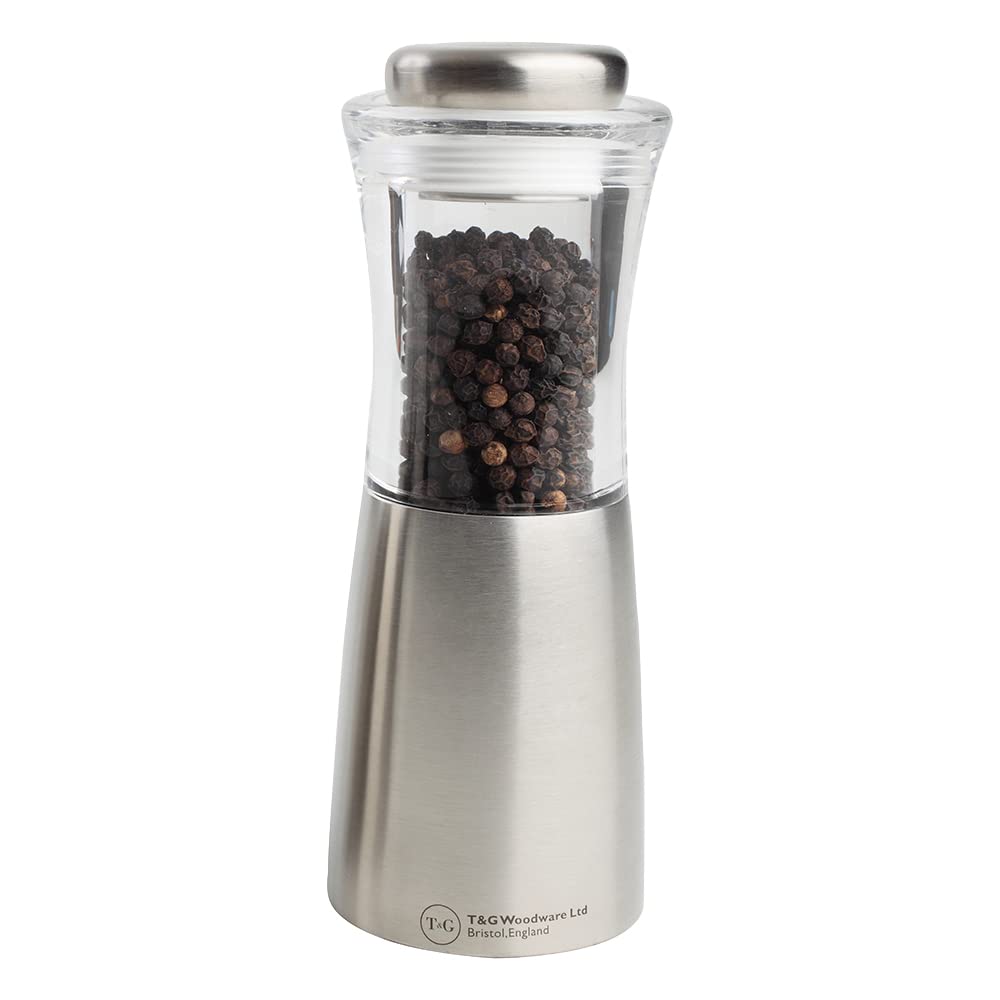 T&G 11717 CrushGrind Apollo Clear Acrylic and Stainless Steel Pepper Mill, 15 cm Clear Acrylic/Stainless Steel — image 1