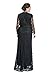 myfeel Women Plus Size Maxi Length Sleeves Lace Dress Spring Event Gowns (2X, Black)