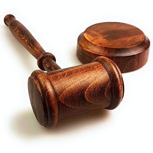 Rustic Gavel & Block Set Handcrafted Vintage Old View Finish Walnut