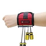 HS Magnet Magnetic Wristband with 6 Super Strong Neodymium Magnets for Holding Screws, Nails, Bolts, Wrenches