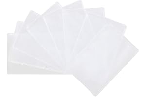 Owfeel Credit Card ID Card Holders Waterproof Plastic Protector Sleeves Transparent Credit Card Plastic Holder Vertical Protector Sleeve (8pcs)