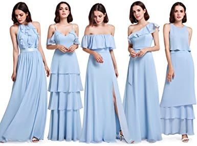 Ever Pretty Women's Elegant Floor Length A Line Chiffon Long Bridesmaids Dress 07201