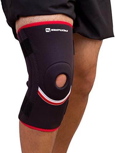 SimplyJnJ Open Patella Knee Sleeve w/ Flexible Side Stabilizer Stays (Small) + Bonus 3-Piece Resistance Loop Band Kit &amp; eBook