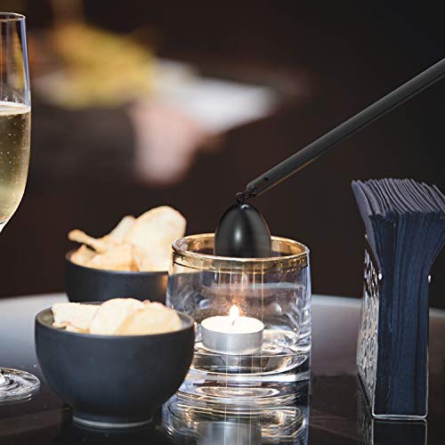 HiFan Candle Accessory Set, Candle Wick Trimmer, Candle Snuffer, Candle Wick Dipper,3 in 1 Candle Snuffer Set with Gift Package for Candle & Aromatherapy Lovers (Black)