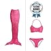 Tendol 3 Pc Swimming Mermaid Tail, Monofin Compatible, for Children, (Mono-fin not Included) (Pink Small)