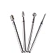 MZCMSL 4pcs Cuticle Clean Drill Bits,3/32 Shank Diamond Nail Bits for Russian Manicure, Cylinder/Flame/Ball/Needle Bit