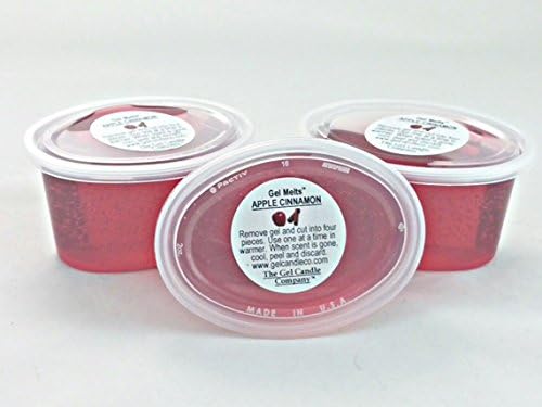 3 Pack of Apple Cinnamon Scented Gel MeltsTM for candle warmers tart oil wax burners CLEANER THAN WAX Just peel and melt Lasts 25+ hours each for Flame-less Aromas