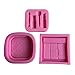 FLY 3PCS Makeup Tools Loose Powder Eye Shadow Design Cake Mold,Pink