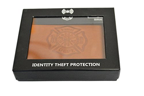 RFID Safe Fire Department Bill Fold Wallet LW-107 (Tan)