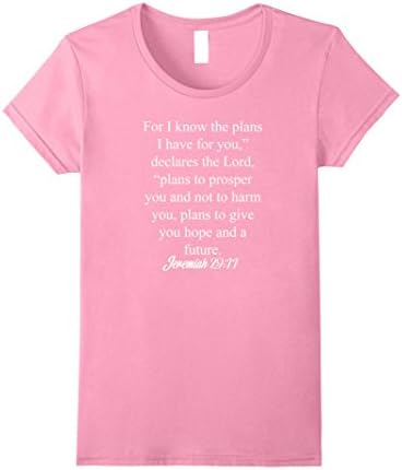 Womens Jeremiah 29:11 Christian T-Shirt Small Pink