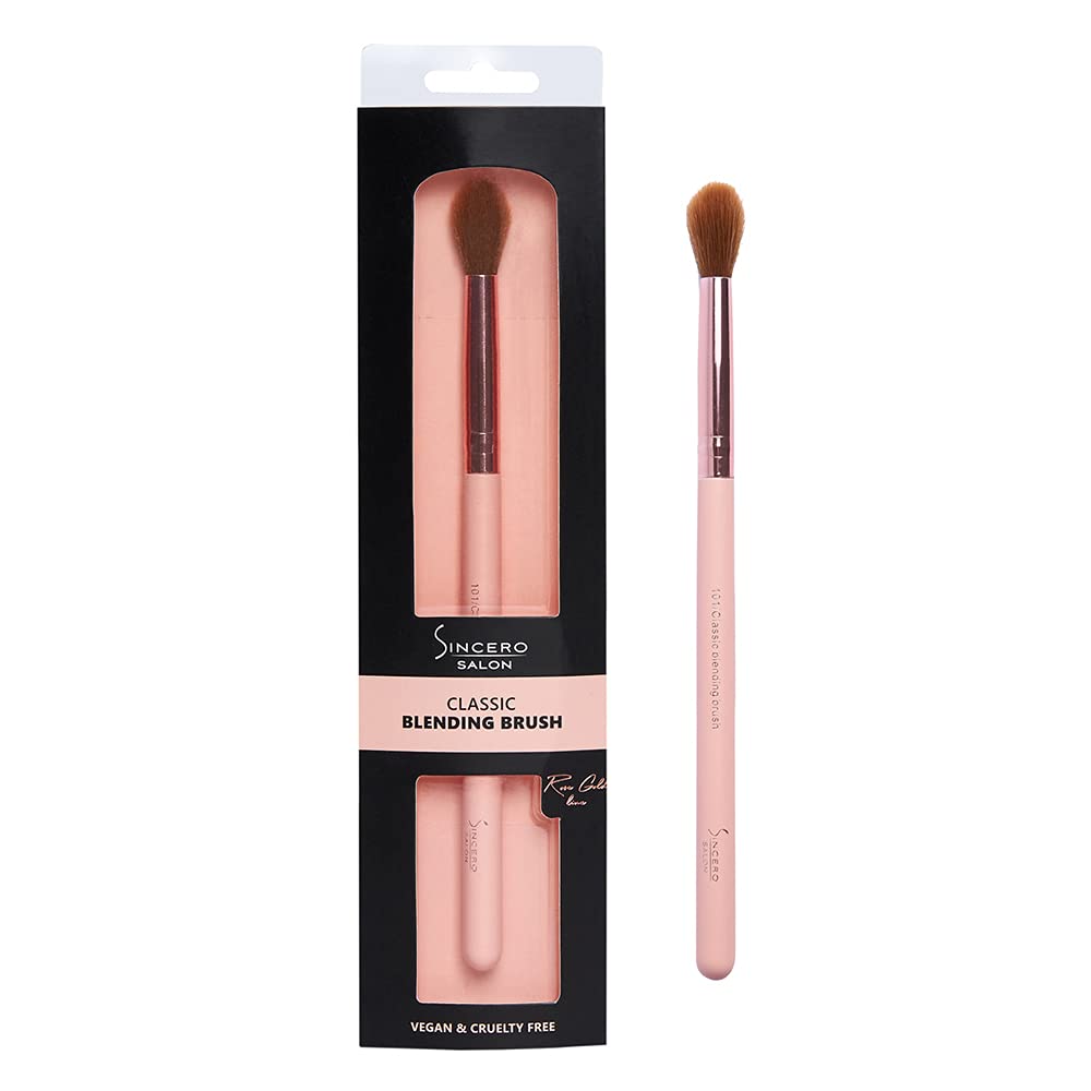 SINCERO SALON Eyeshadow Brush I Perfect for Blending Smokey Eye I Rose Gold, 100% Vegan, Cruelty-Free Eye Shadow Brush I Eyeshadow Brushes & Eyeshadow Applicators, Perfect as a Gift