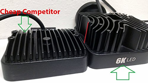 6K LED 427S Square LED Work Light Lamp, Off Road High Power ATV, Jeep Wrangler RV Trailer Fishing Boat Tractor Truck Spot, 27W - 4 Pack
