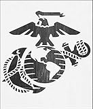 Large U.S Marine Corps Stencil for Painting on Wood, Fabric, Walls, Airbrush + More | Reusable 12 x 14 inch Mylar Template (USMC Military Logo)