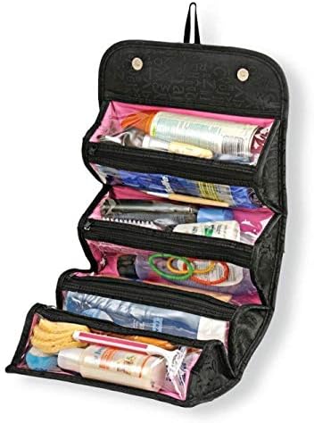 Unik brand™ Roll N Go Travel Buddy Toiletry Bag Organizer (Black, Standard)