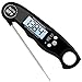 AMIR Digital Meat Thermometer, WATERPROOF Instant Read Cooking Thermometer, UPGRADED WITH BACKLIGHT CALIBRATION, Fast Probe, for Kitchen, BBQ, Grill Food, Auto On/Off, Battery Included (Black)