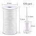 SAYAYA 109 Yards Braided Nylon Lift Shade Cord with 8 Pack Wood Cord Knobs, 1.8 mm (White)
