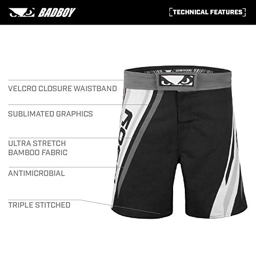 Bad Boy Pro Series Training Fight Shorts Bamboo Fabric Competition MMA Mixed Martial Arts Fitness Workout Black/Green - X-Small