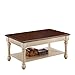 Coaster Rectangular Coffee Table Dark Cherry and Antique White 704418