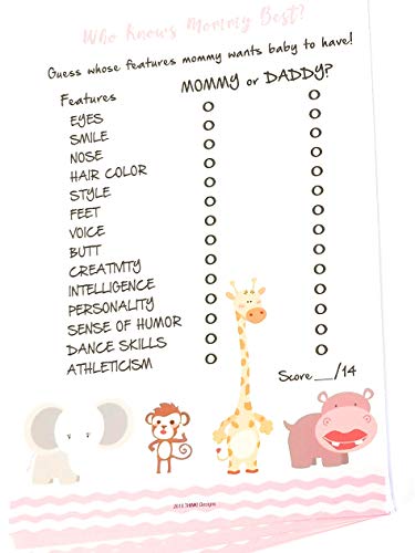 25 Pink Baby Shower Games: Who Knows Mommy Best Baby Games. Baby Shower Games For Girls, Baby Shower Games For Boys. Gender Neutral Baby Shower Party Card Game. Fun Adult Games